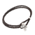 Sterling silver and leather cord bracelet, 'Knot Clasp' - Leather Cord Bracelet with Sterling Silver Knot Toggle