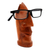 Wood eyeglass holder, 'Deep Thoughts in Brown' - Hand Carved Chinaberry Wood Nose Eyeglass Holder
