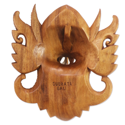 Máscara de madera - Máscara de Garuda de águila de madera de suar tallada a mano de Bali