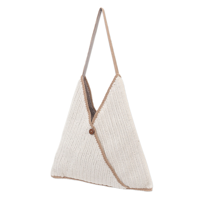 Cotton shoulder bag, 'Japan Style' - Artisan Crafted Japanese-Style Cotton Shoulder Bag