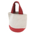 Cotton tote bag, 'Red Circle' - Red and White Cotton Tote Bag from Bali