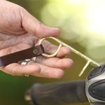 Brass no-touch tool, 'Explorer' - Brass No Touch Tool with Leather Lanyard
