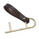 Brass no-touch tool, 'Explorer' - Brass No Touch Tool with Leather Lanyard