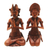 Wood sculptures, 'Balinese Duo' (pair) - Hand Carved Suar Wood Balinese Couple Sculptures (Pair) thumbail