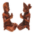 Wood sculptures, 'Balinese Duo' (pair) - Hand Carved Suar Wood Balinese Couple Sculptures (Pair) (image 2c) thumbail