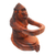 Wood wine holder, 'Monkey Hug' - Handmade Suar Wood Monkey Wine Holder (image 2a) thumbail