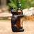 Suar wood wine holder, 'Black Cat Hug' - Hand Crafted Suar Wood Cat Wine Holder (image 2) thumbail