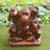 Wood sculpture, 'Monkey Family' - Hand Carved Suar Wood Monkey Family Sculpture (image 2) thumbail