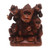 Wood sculpture, 'Monkey Family' - Hand Carved Suar Wood Monkey Family Sculpture thumbail