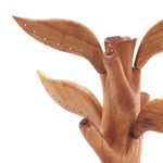 Wood jewelry stand, 'Reserved Tree' - Hand Carved Wood Tree Jewelry Stand