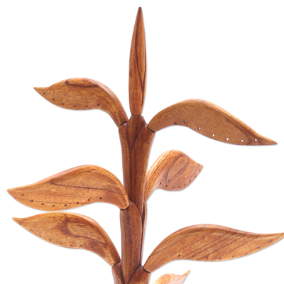 Soporte de joyería de madera - Soporte de joyería de árbol de madera tallada a mano