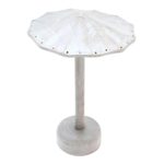 Wood jewelry holder, 'White Umbrella' - Hand Painted Jempinis Wood Jewelry Holder
