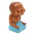 Wood statuette, 'Buddha in Light Blue' - Hand Carved Buddha Sculpture