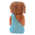 Wood statuette, 'Buddha in Light Blue' - Hand Carved Buddha Sculpture