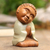 Wood statuette, 'Buddha in Grey' - Indonesian Hand Carved Buddha Statuette (image 2b) thumbail