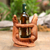Wood wine holder, 'Crocodile Embrace' - Hand Carved Suar Wood Crocodile Wine Holder (image 2b) thumbail