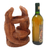 Wood wine holder, 'Crocodile Embrace' - Hand Carved Suar Wood Crocodile Wine Holder (image 2f) thumbail