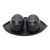 Ceramic salt and pepper set, 'Portly Pigs in Black' - Matte Black Ceramic Pig Salt and Pepper Shakers with Tray (image 2e) thumbail