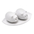 Ceramic salt and pepper set, 'Portly Pigs in White' - Matte White Ceramic Pig Salt and Pepper Shakers with Tray