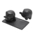 Ceramic salt and pepper set, 'Eager Elephants in Black' - Matte Black Ceramic Elephant Salt and Pepper Set with Tray (image 2d) thumbail