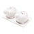 Ceramic salt and pepper set, 'Tortoise Friends in White' - Matte White Ceramic Turtle Salt and Pepper Shakers with Tray (image 2a) thumbail