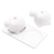 Ceramic salt and pepper set, 'Tortoise Friends in White' - Matte White Ceramic Turtle Salt and Pepper Shakers with Tray (image 2e) thumbail