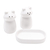Ceramic salt and pepper set, 'Fanciful Frogs in White' - Matte White Ceramic Frog Salt and Pepper Shakers with Tray (image 2d) thumbail