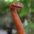 Mahogany wood walking stick, 'Snake Head' - Hand Carved Mahogany Wood Snake Walking Stick (image 2b) thumbail
