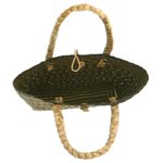 Natural fiber tote bag, 'Night Aura' - Woven Natural Fiber Tote Bag from Bali