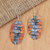 Copper dangle earrings, 'Oval Stitches' - Balinese Copper and Stainless Steel Dangle Earrings thumbail