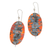 Copper dangle earrings, 'Oval Stitches' - Balinese Copper and Stainless Steel Dangle Earrings (image 2a) thumbail