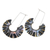 Brass hoop earrings, 'Wavy' - Brass Hoop Earrings with Stainless Steel Ear Hooks