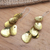 Brass dangle earrings, 'Autumn Gold' - Balinese Brass Dangle Earrings