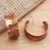 Copper dangle earrings, 'Autumn Folly' - Balinese Hammered Copper Dangle Earrings