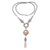 Cultured mabe pearl pendant necklace, 'Orange Moon' - Sterling Silver and Cultured Mabe Pearl Pendant Necklace