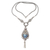 Multi-gemstone pendant necklace, 'Gatekeeper' - Cultured Mabe Pearl and Amethyst Pendant Necklace (image 2a) thumbail