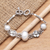 Cultured mabe pearl pendant bracelet, 'White Shores' - Cultured Freshwater Peal and Sterling Silver Link Bracelet thumbail