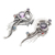 Multi-gemstone drop earrings, 'Twirl in Purple' - Amethyst and Blue Topaz Drop Earrings from Bali