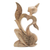 Holzstatuette - Kunsthandwerklich gefertigte Statuette aus Hibiskusholz mit Herzmotiv
