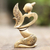 Wood statuette, 'Tender Heart' - Heart-Themed Hibiscus Wood Statuette from Bali