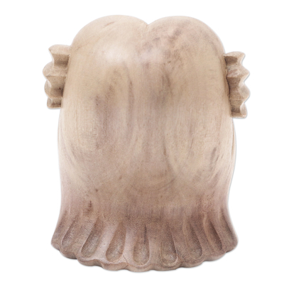 estatuilla de madera - Estatuilla de búho de madera de hibisco tallada a mano