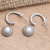 Cultured pearl dangle earrings, 'Light Year in White' - Cultured Pearl and Sterling Silver Dangle Earrings
