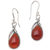 Carnelian dangle earrings, 'Glowing Fire' - Carnelian and Sterling Silver Dangle Earrings