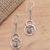 Sterling silver dangle earrings, 'Better Together' - Hammered Finish Sterling Silver Dangle Earrings thumbail