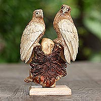 Wood statuette, 'Patient Eagles'