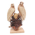 Wood statuette, 'Patient Eagles' - Hand Carved Suar Wood Eagle Sculpture thumbail