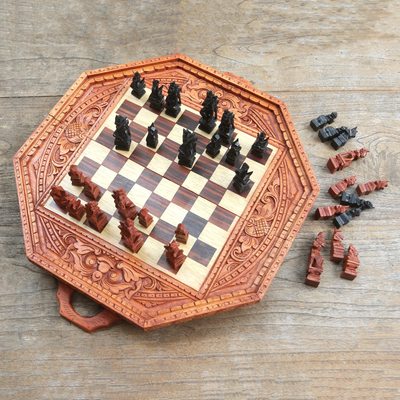 Personalized Wooden Chess Set Box With Hidden Compartment 
