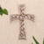 Wood wall cross, 'Grape Leaf Cross' - Hand Made Suar Wood Cross Relief Panel (image 2) thumbail