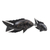 Wood statuettes, 'Koi Fish' (pair) - Hand Crafted Suar Wood Koi Fish Statuettes (Pair) thumbail