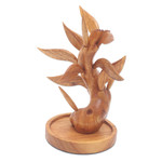 Wood jewelry holder, 'Enduring Life' - Hand Made Jempinis Wood Jewelry Holder from Bali